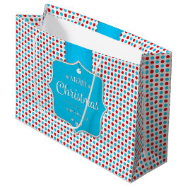 Navidades Punto de Polka Rojo-Azul Bolsa de regalo