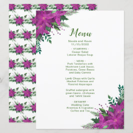 Navidades púrpura Poinsettia Flores Boda Menú