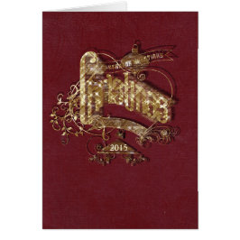 Navidades Purpurinas de oro - Notecard