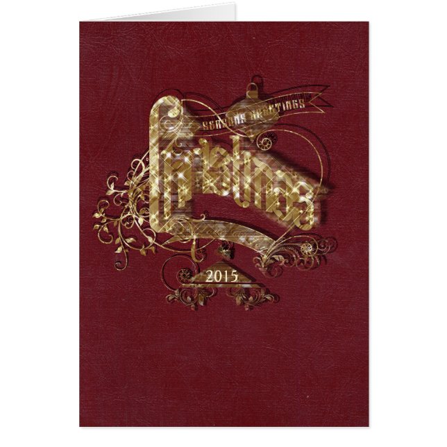 Navidades Purpurinas de oro - Notecard (Frente)