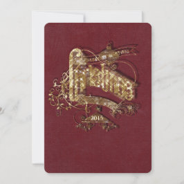 Navidades Purpurinas de oro - Tarjeta de invitació