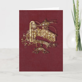 Navidades Purpurinas de oro - Tarjeta de saludo