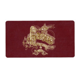 Navidades Purpurinas dorados - Etiqueta