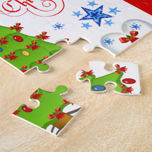Navidades puzzle caja de regalo para niños blanco