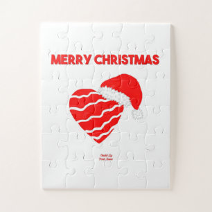 Navidades Puzzle Santa Heart 11" X 14"