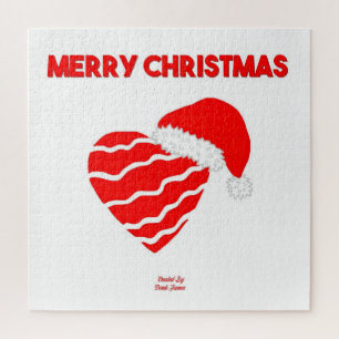 Navidades Puzzle Santa Heart 20" X 20"