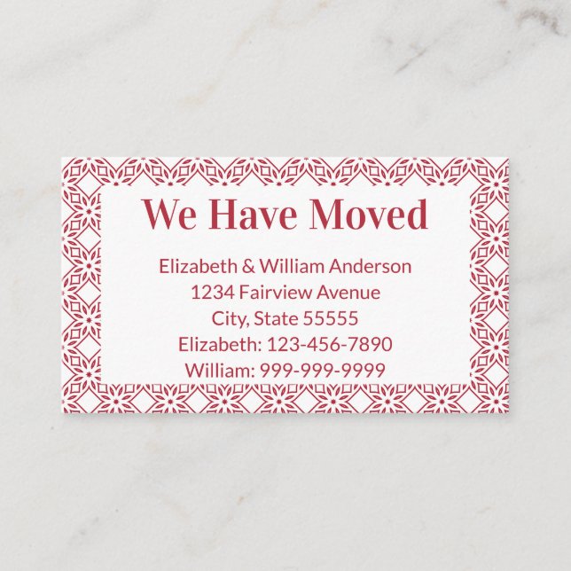 Navidades que mueven Invitación Patrón rojo y blan (Anverso)