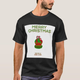 Navidades quequito camiseta básica negra masculina