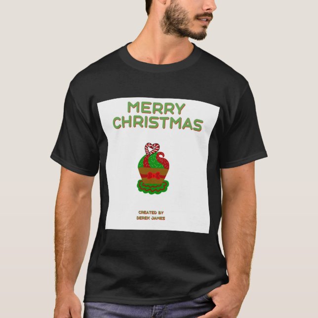 Navidades quequito camiseta básica negra masculina (Anverso)