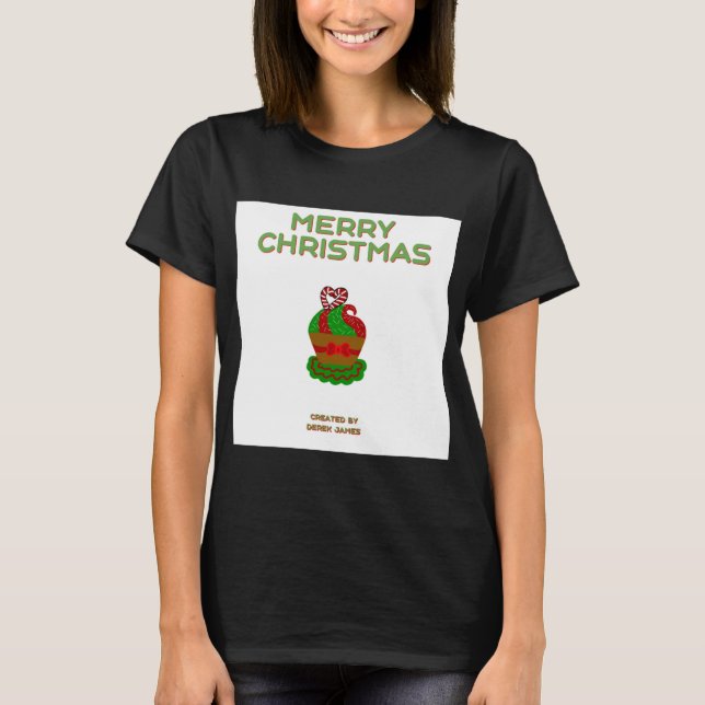 Navidades quequito camiseta básica negra para muje (Anverso)