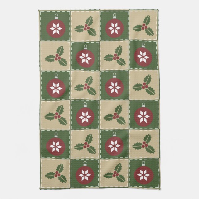 Navidades Quilt Kitchen Toalla (Vertical)
