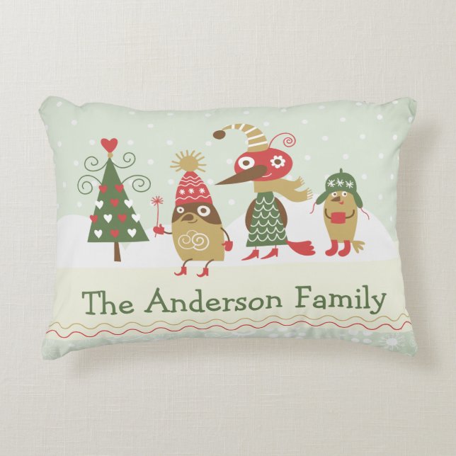 Navidades Quirky Crew Almohada de Acento Algodón 1 (Anverso)