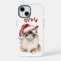 Navidades Ragdoll cat Watercolor