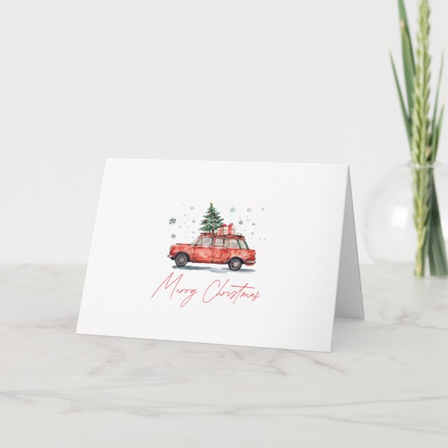 Navidades Realtor Personalizados Tarjeta Watercolo (Anverso)