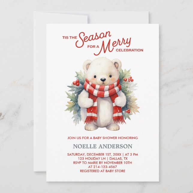 Navidades reciben invitación de Baby Shower (Anverso)