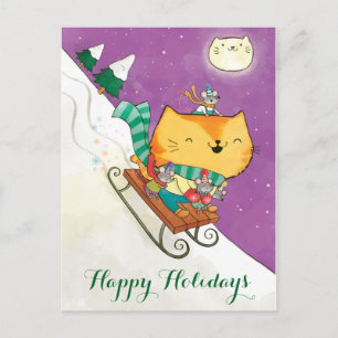 Navidades recortan postales de gato