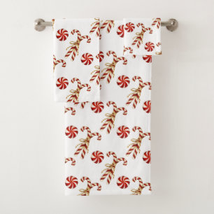 Navidades Red Candy Canes Peppermint acuarela