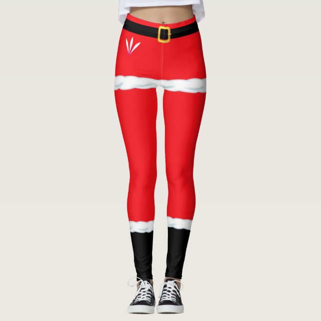 Navidades Red Elf Santa Claus leggings (Anverso)