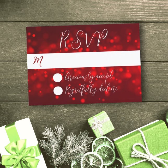 Navidades Red Sparkling Lights: Tarjetas RSVP (Subido por el creador)