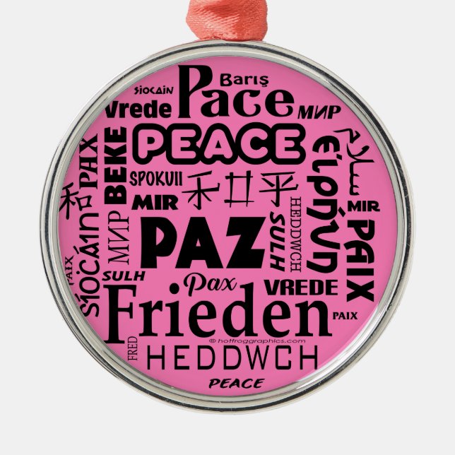 Navidades redondos decoración Palabras de paz (Frente)