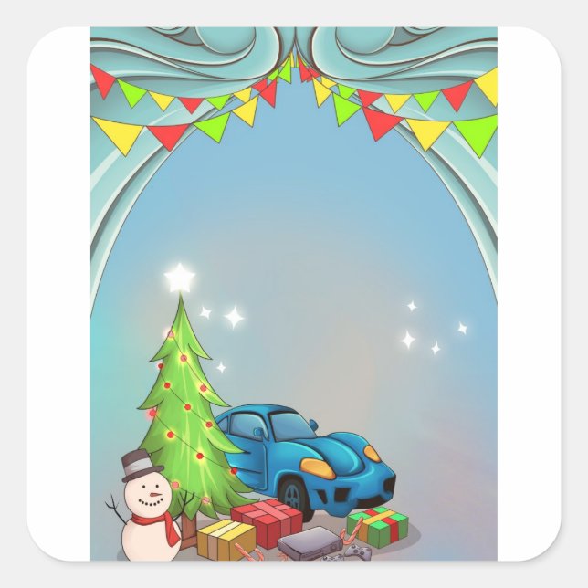 Navidades regalan pegatinas para los niños. (Anverso)