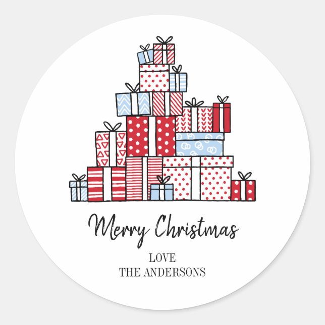 Navidades regalos Pegatina de vacaciones (Anverso)