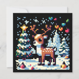 Navidades Reindeer Winter Wonderland Pixel Art