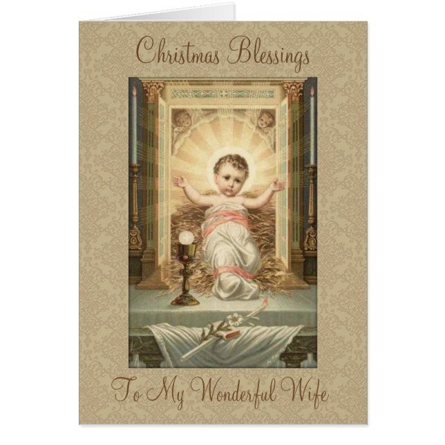 Navidades religiosos bendiciendo a la esposa niño  (Frente)