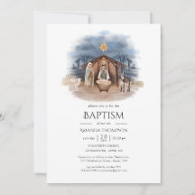 Navidades religiosos Natividad Bautismo Invitación