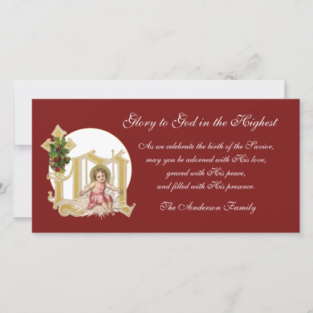 Navidades religiosos Niño Jesús Cruz Floral (Anverso)