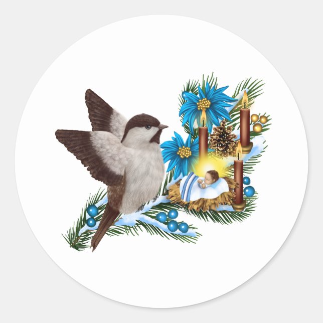 Navidades religiosos Niño Jesús Pegatina (Anverso)