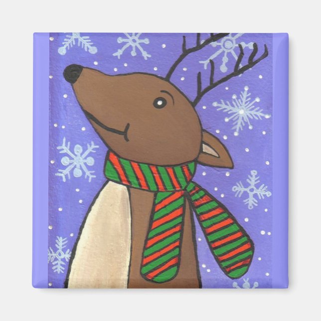 Navidades Renos - imán de vacaciones (Frente)