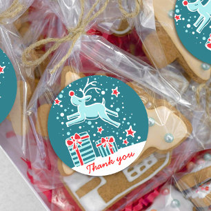 Navidades renos saltando gracias pegatina