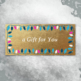 Navidades retro alumbran certificado de regalo de