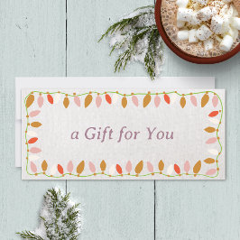 Navidades retro alumbran certificado de regalo nav