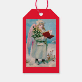 NAVIDADES RETRO ANGEL EN LA etiqueta de regalo de 