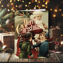 Navidades retro con tarjeta de vinos Feliz Navidad