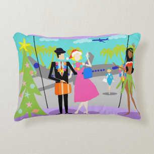 Navidades retro hawaianos acentúan almohada