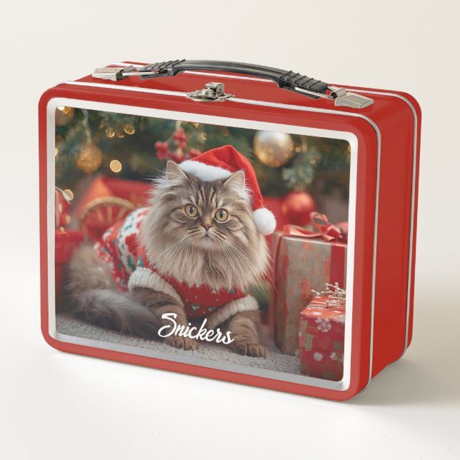 Navidades Retro Maine Coon Cat Personalizadas (Anverso)
