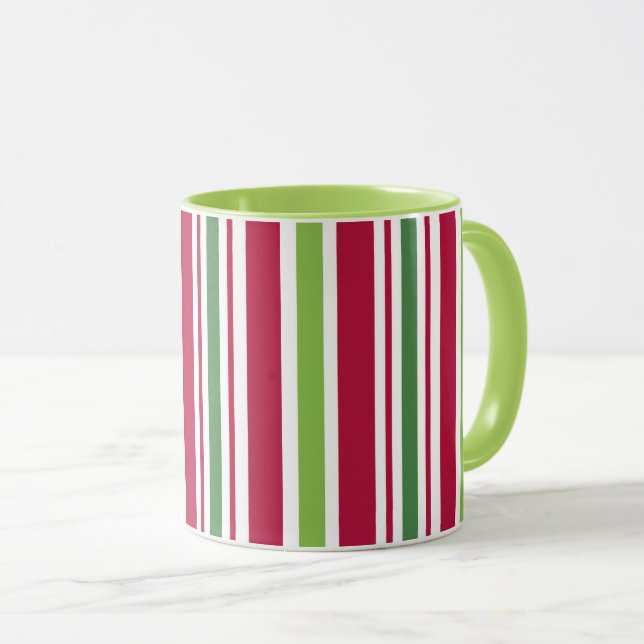 Navidades retro rayas de canto regalo de tazas de  (Anverso derecho)