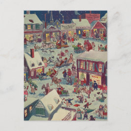 Navidades retro tarjetas navideñas de aldea caos