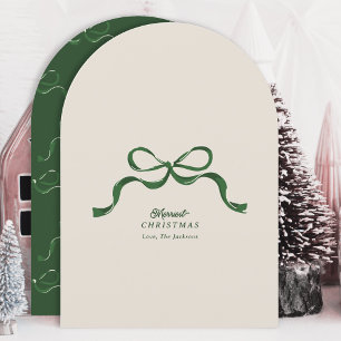navidades retro verde no foto tarjeta arco arco