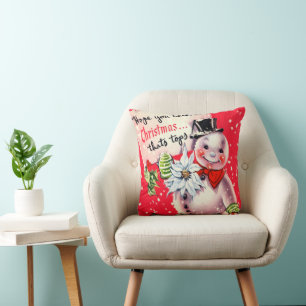 Navidades retro vintage almohada de decoración cas