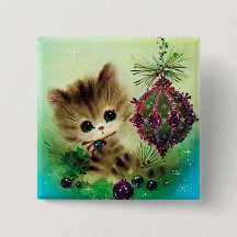 Navidades retro vintage botón de vacaciones