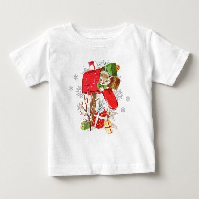 Navidades retro vintage camiseta para bebé (Anverso)