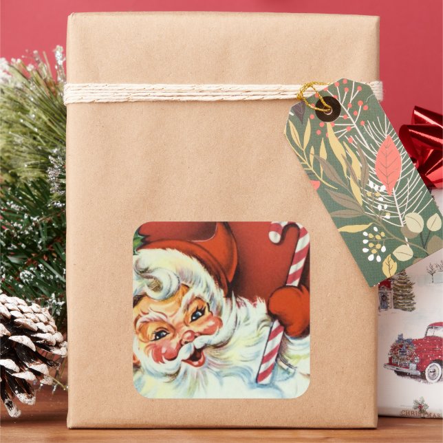 Navidades retro vintage Holiday Santa pegatina (Vacaciones)