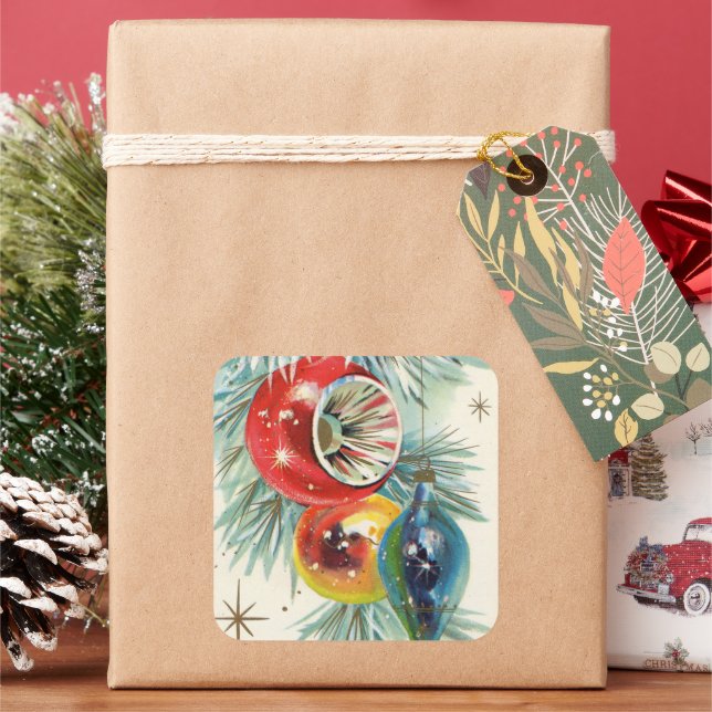 Navidades retro vintage pegatina de bombillas de v (Vacaciones)