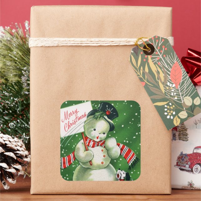 Navidades retro vintage pegatina de nieve de vacac (Vacaciones)