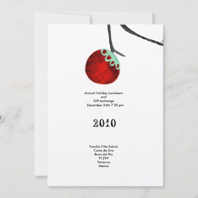 Navidades reunidos invitación de árbol familiar de (Anverso)