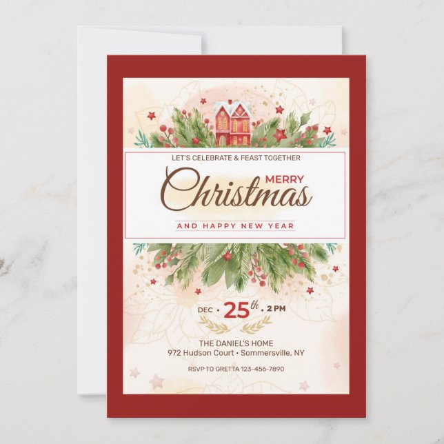Navidades reuniendo invitaciones a la fiesta de la (Anverso)